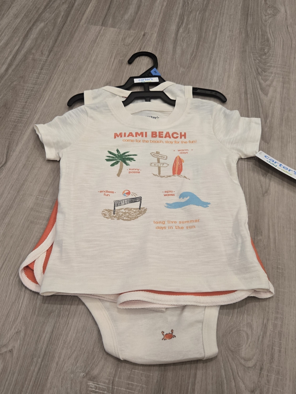 ☀️ Carter's Baby Boy 3-Piece Miami Beach Set NWT Multi Sizes 0-3M, 18M & 24M ☀️ - Picture 11 of 15
